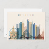 Melbourne, Australien | City Skyline Postkarte (Vorne/Hinten)