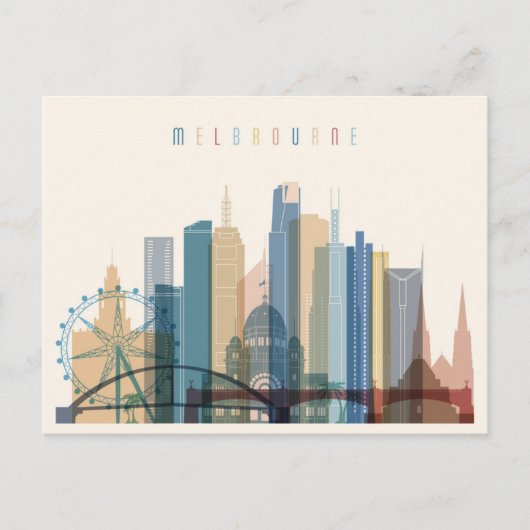 Melbourne, Australien | City Skyline Postkarte (Vorderseite)