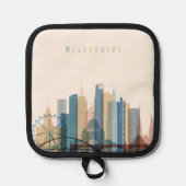 Melbourne, Australien | City Skyline Topflappen (Vorderseite)