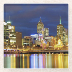 Melbourne, Australien. Der Blick auf die 2 Glasuntersetzer