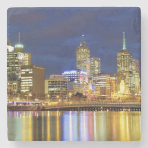 Melbourne, Australien. Der Blick auf die 2 Steinuntersetzer