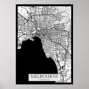 Melbourne Australien Karte Poster