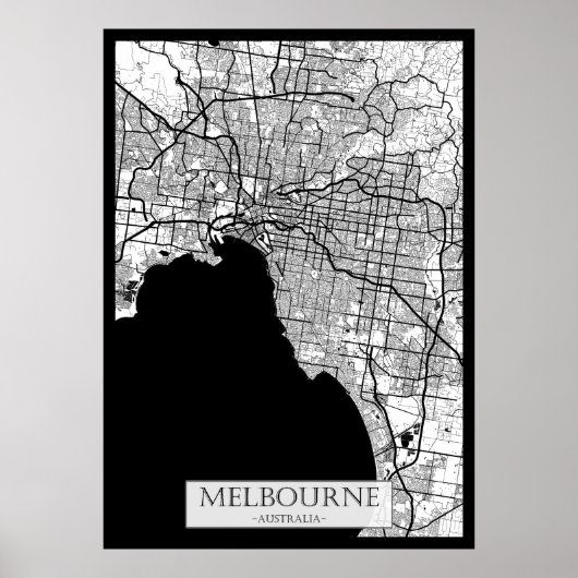 Melbourne Australien Karte Poster (Vorne)