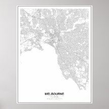 Melbourne, Australien Minimalistisch Map Poster