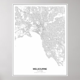 Melbourne, Australien Minimalistisch Map Poster