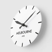 Melbourne Australien minimalistische Zeitzone Runde Wanduhr (Winkel)