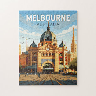 Melbourne Australien Reise Kunst Vintage Puzzle