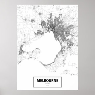 Melbourne, Australien (schwarz auf weiß, Brauch) Poster