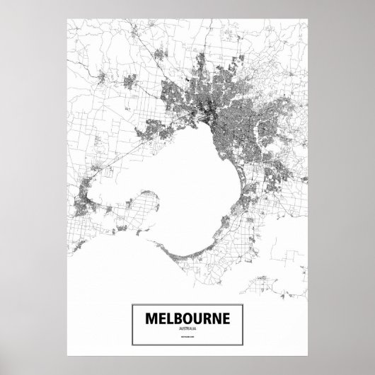 Melbourne, Australien (schwarz auf weiß, Brauch) Poster (Vorne)