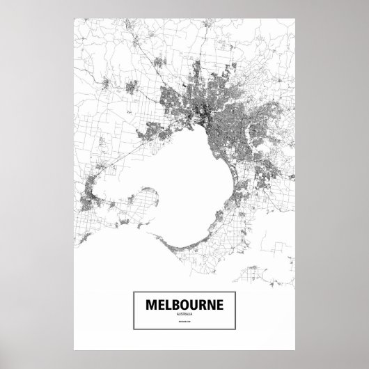 Melbourne, Australien (schwarz auf weiß) Poster (Vorne)