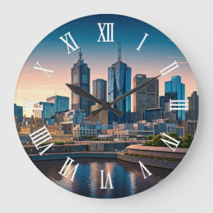 Melbourne Australien Skyline Reise Große Wanduhr