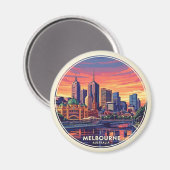 Melbourne Australien Skyline Reise Magnet (Vorderseite/Rückseite)