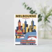 Melbourne Australien Skyline Reise Postkarte (Stehend Vorderseite)
