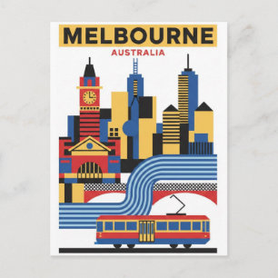 Melbourne Australien Skyline Reise Postkarte