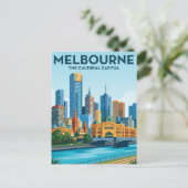 Melbourne Australien Skyline Reise Postkarte (Stehend Vorderseite)