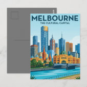 Melbourne Australien Skyline Reise Postkarte (Vorne/Hinten)