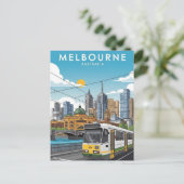Melbourne Australien Skyline Reise Postkarte (Stehend Vorderseite)