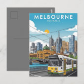 Melbourne Australien Skyline Reise Postkarte (Vorne/Hinten)