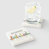 MELBOURNE, AUSTRALIEN SKYLINE - SteinUntersetzer (Seitenansicht)