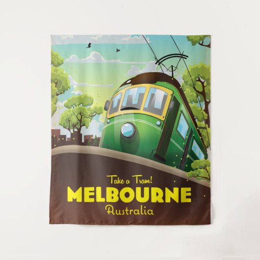 Melbourne Australien Straßenbahn Wandteppich (Vorderseite)