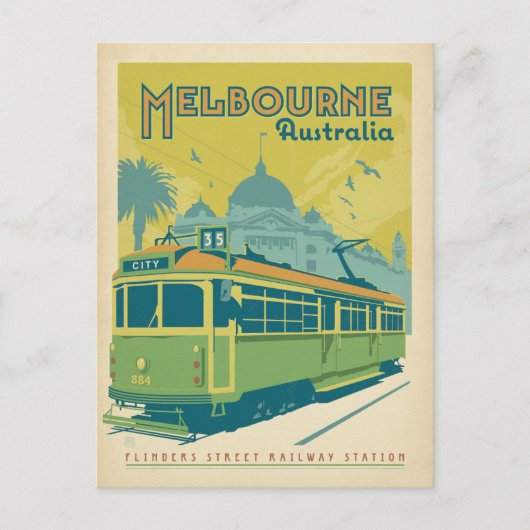 Melbourne, Australien - Trolley Postkarte (Vorderseite)
