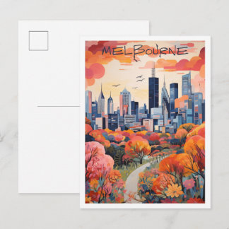 Melbourne Australien Vintage Reise Kunst Postkarte