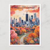 Melbourne Australien Vintage Reise Kunst Postkarte (Vorderseite)