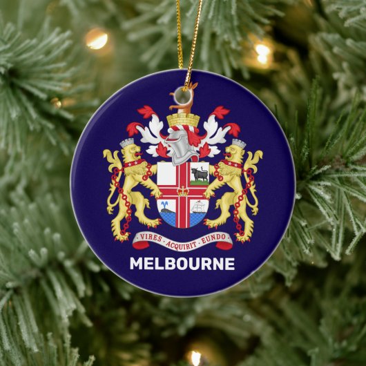 Melbourne, Australien - Wappen Keramik Ornament (Baum)