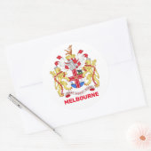 Melbourne, Australien - Wappen Runder Aufkleber (Umschlag)