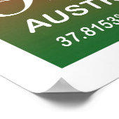 Melbourne - Australien - Weihnachtsfarbe - Stadtka Poster (Ecke)