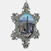 Melbourne, Australisches Stadtbild Schneeflocken Zinn-Ornament (Links)