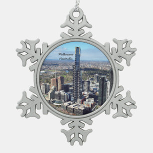 Melbourne, Australisches Stadtbild Schneeflocken Zinn-Ornament