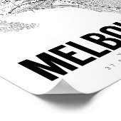 Melbourne Austrlaia Minimalistisch Map Art Poster (Ecke)