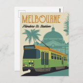 Melbourne, Bahnhof Flinders Street Tram Postkarte (Vorne/Hinten)