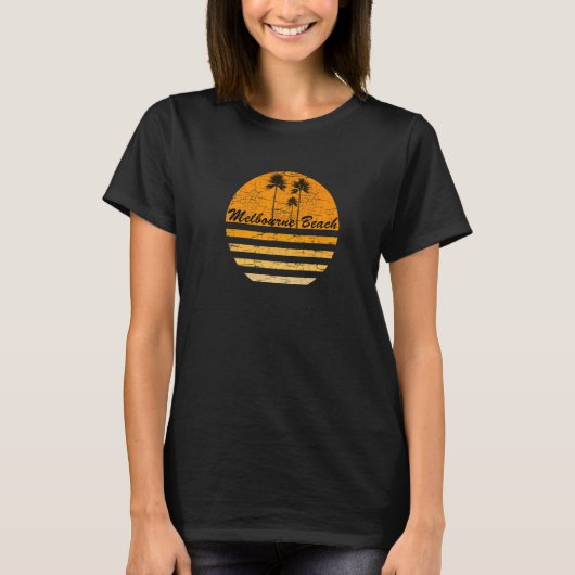 Melbourne Beach FL 70er Throwback Surf T-Shirt (Vorderseite)