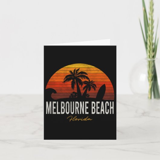 Melbourne Beach Florida Fl Palms Vacacation Surf Karte (Vorderseite)
