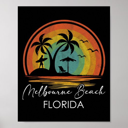 Melbourne Beach Florida Summer Vacation Tropical S Poster (Vorne)
