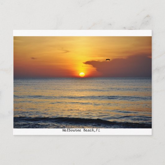 Melbourne Beach, Florida Sunrise Postkarte (Vorderseite)