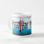 Melbourne Beach Florida Surfboard Surfbrett Kaffeetasse (Vorderseite Links)