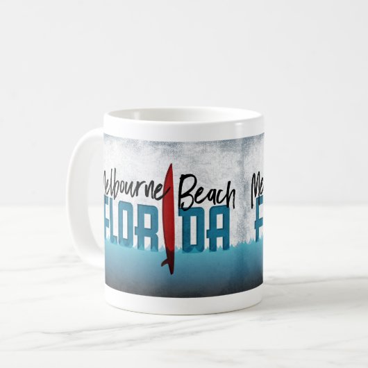 Melbourne Beach Florida Surfboard Surfbrett Kaffeetasse (Vorderseite Links)