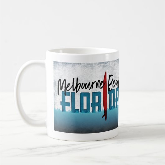 Melbourne Beach Florida Surfboard Surfbrett Kaffeetasse (Links)