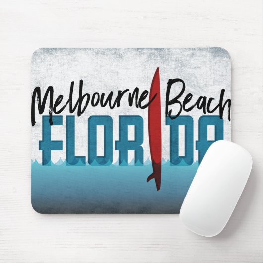 Melbourne Beach Florida Surfboard Surfbrett Mousepad (Mit Mouse)