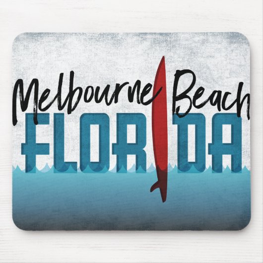 Melbourne Beach Florida Surfboard Surfbrett Mousepad (Vorne)