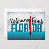 Melbourne Beach Postcard Florida Surfboard Postkarte (Vorne/Hinten)