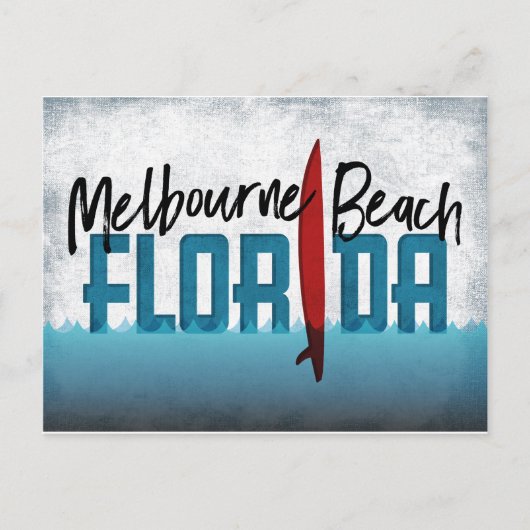Melbourne Beach Postcard Florida Surfboard Postkarte (Vorderseite)