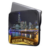 Melbourne CBD Queens Bridge City Lights Laptopschutzhülle (Vorderseite Links)