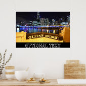 Melbourne CBD Queens Bridge City Lights Poster (Küche)