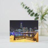 Melbourne CBD Queens Bridge City Lights Postkarte (Stehend Vorderseite)