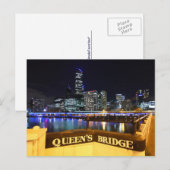 Melbourne CBD Queens Bridge City Lights Postkarte (Vorne/Hinten)