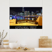 Melbourne CBD Queens Bridge Stadtlichter Poster (Küche)